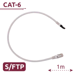 Cable SFTP - Ethernet - Conectores RJ45 - Categoría 6A - 1 m - Color blanco - AlarmSystems.Shop
