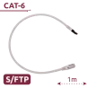 Cable SFTP - Ethernet - Conectores RJ45 - Categoría 6A - 1 m - Color blanco - AlarmSystems.Shop