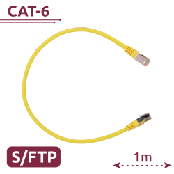 Cable SFTP - Ethernet - Conectores RJ45 - Categoría 6A - 1 m - Color amarillo