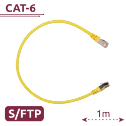 Cable SFTP - Ethernet - Conectores RJ45 - Categoría 6A - 1 m - Color amarillo - AlarmSystems.Shop