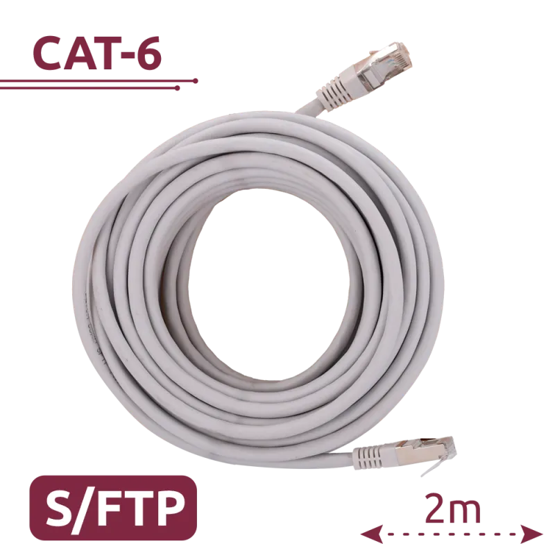 Cable SFTP - Ethernet - Conectores RJ45 - Categoría 6A - 2 m - Color blanco - AlarmSystems.Shop