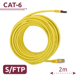 Cable SFTP - Ethernet - Conectores RJ45 - Categoría 6A - 2 m - Color amarillo - AlarmSystems.Shop