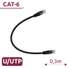 Cable UTP - Ethernet - Conectores RJ45 - Categoría 6 - 0,3 m - Color negro