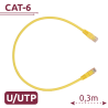 Cable UTP - Ethernet - Conectores RJ45 - Categoría 6 - 0,3 m - Color amarillo