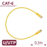 Cable UTP - Ethernet - Conectores RJ45 - Categoría 6 - 0,3 m - Color amarillo - AlarmSystems.Shop