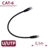Cable UTP - Ethernet - Conectores RJ45 - Categoría 6 - 0,5 m - Color negro - AlarmSystems.Shop