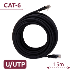 Cable UTP - Ethernet - Conectores RJ45 - Categoría 6 - 15 m - Color negro