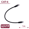 Cable UTP - Ethernet - Conectores RJ45 - Categoría 6 - 1 m - Color negro