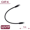 Cable UTP - Ethernet - Conectores RJ45 - Categoría 6 - 1 m - Color negro - AlarmSystems.Shop
