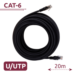 Cable UTP - Ethernet - Conectores RJ45 - Categoría 6 - 20 m - Color negro