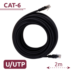 Cable UTP - Ethernet - Conectores RJ45 - Categoría 6 - 2 m - Color negro