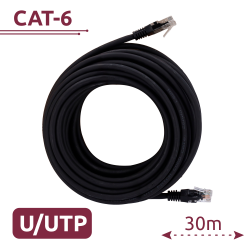 Cable UTP - Ethernet - Conectores RJ45 - Categoría 6 - 30 m - Color negro