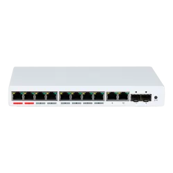 Switch PoE X-Security - 8 puertos PoE + 2 Uplink RJ45 + 2 SFP - Velocidad 10/100/1000 Mbps - 90W puerto 1-2 / 30W pue... - Alarm