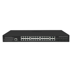 Switch PoE Gestionable - 24 puertos PoE + 4 Combo Gigabit + 4 Combo SFP - Velocidad 10/100/1000 Mbps - 30 W por puer...