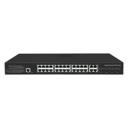 Switch PoE Gestionable - 24 puertos PoE + 4 Combo Gigabit + 4 Combo SFP - Velocidad 10/100/1000 Mbps - 30 W por puer... - Alarm