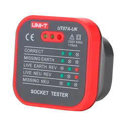 Tester de tomas eléctricas UK - Verificación de errores de cableado - Sencillo de usar - Permite hacer un test rápido - AlarmSys