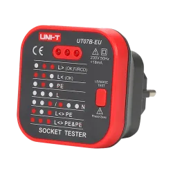 Tester de tomas eléctricas EU - Verificación de errores de cableado - Test de posibles fugas - Sencillo de usar - Per... - Alarm