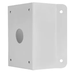 Soporte de esquina - Para cámaras UNIVIEW - Apto para uso en exterior - Color blanco - Pasador de cables - AlarmSystems.Shop