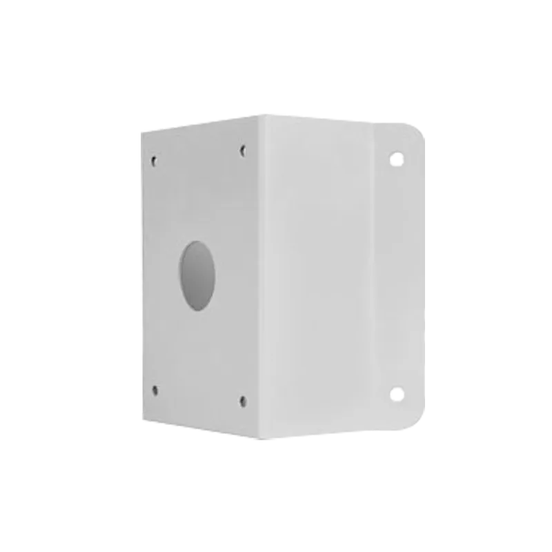 Soporte de esquina - Para cámaras UNIVIEW - Apto para uso en exterior - Color blanco - Pasador de cables - AlarmSystems.Shop