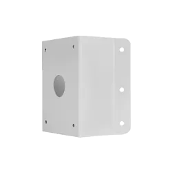 Soporte de esquina - Para cámaras motorizadas UNIVIEW - Apto para uso en exterior - Pasador de cables - Color blanco - AlarmSyst