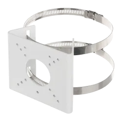 Soporte para mástiles - Para cámaras bullet - Apto para uso exterior - Rango diámetro 55~127 mm - Color blanco - Pasa... - Alarm