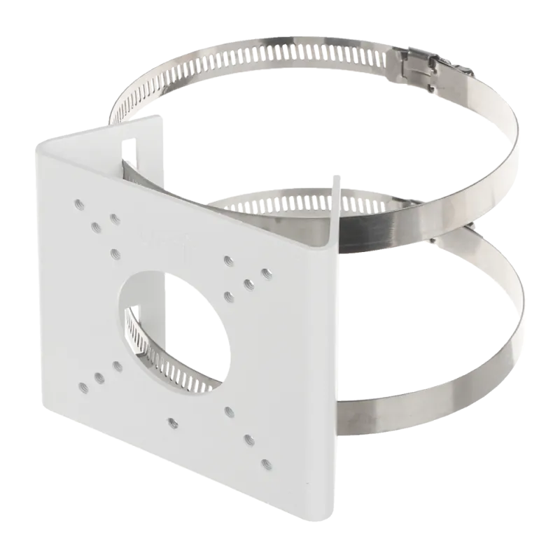 Soporte para mástiles - Para cámaras bullet - Apto para uso exterior - Rango diámetro 55~127 mm - Color blanco - Pasa... - Alarm