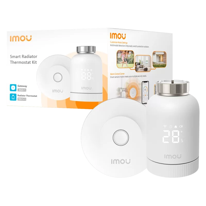 Imou Termostato de radiador inteligente - Gestiona desde la App - Zigbee 3.0 - HUB Gateway incluido - Bajo consumo - ... - Alarm