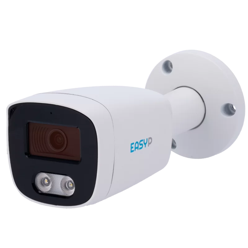 Cámara Bullet IP AI EASY-P - 8MP | Lente 2.8 mm - IR 40 m | Luz blanca 30 m | Mic - Compatibilidad total con Uniview ... - Alarm