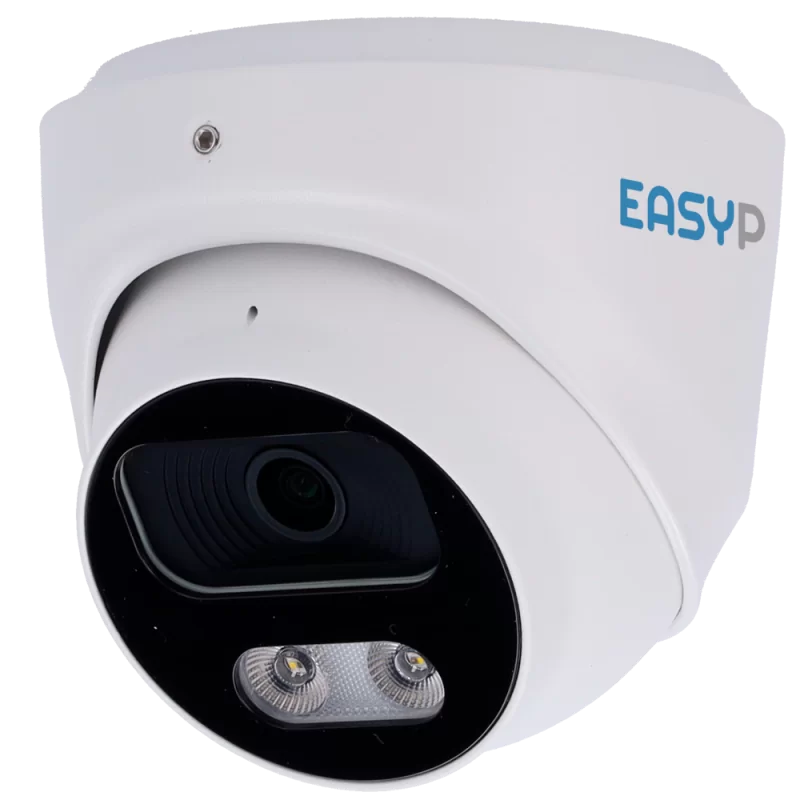 Cámara Turret IP AI EASY-P - 8MP | Lente 2.8 mm - IR 40 m | Luz blanca 30 m | Mic - Compatibilidad total con Uniview ... - Alarm