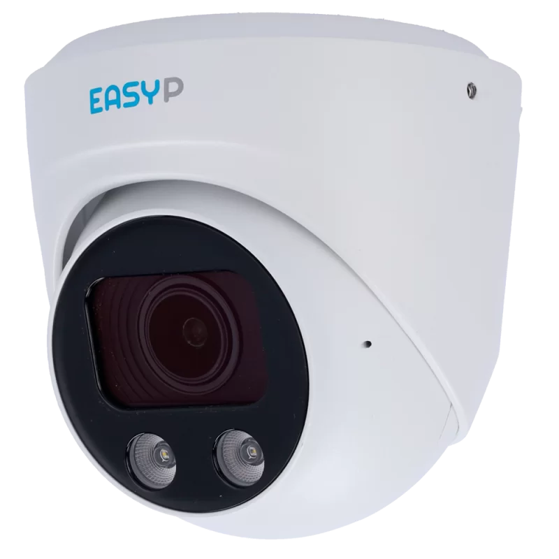 Cámara Turret IP AI EASY-P - 8MP | Lente Motorizada 2.7~13.5 mm - IR 40 m | Luz blanca 30 m | Mic - Instalación Plug ... - Alarm