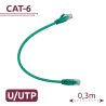 Cable UTP - Ethernet - Conectores RJ45 - Categoría 6 - 0,3 m - Color verde - AlarmSystems.Shop
