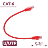 Cable UTP - Ethernet - Conectores RJ45 - Categoría 6 - 0,3 m - Color rojo - AlarmSystems.Shop