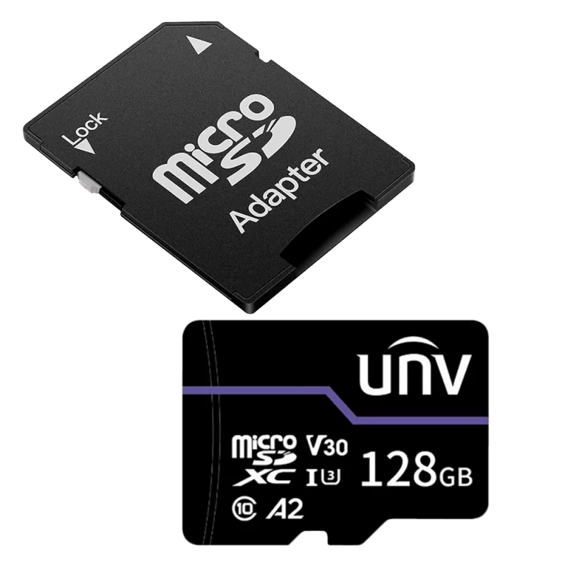 Tarjeta de memoria con adaptador Uniview - microSD | Capacidad 128 GB - Clase 10 | Velocidad escritura 71 MB/s - Hast... - Alarm