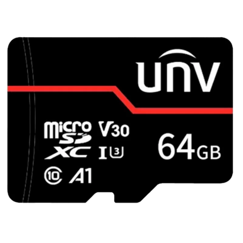 Tarjeta de memoria Uniview - microSD | Capacidad 64 GB - Clase 10 | Velocidad escritura 70 MB/s - Hasta 3.000 ciclos... - Alarm