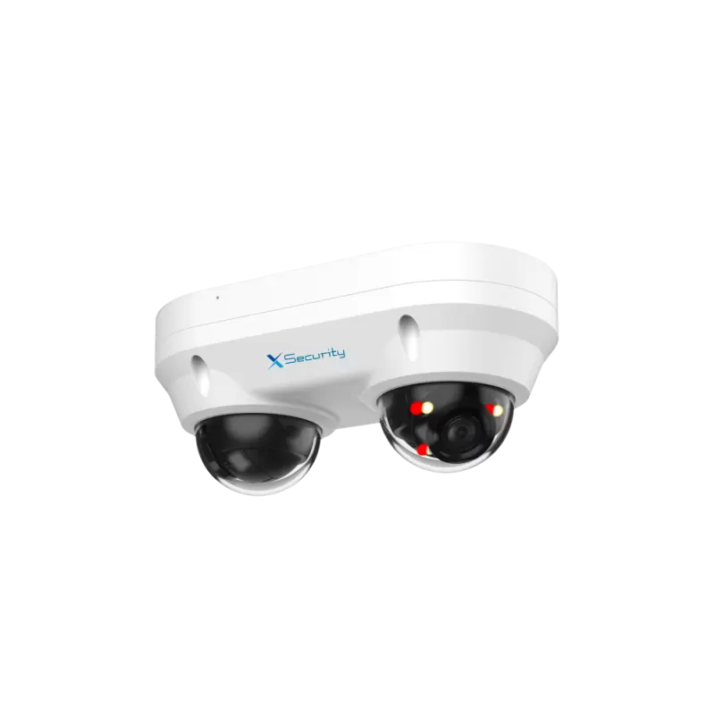X-Security Cámara IP Domo dual - 2x 4 Megapíxel (2560x1440) - 2x Lente fija 2.8mm - WDR 120dB | Dual Light(IR 30m y ... - Alarm