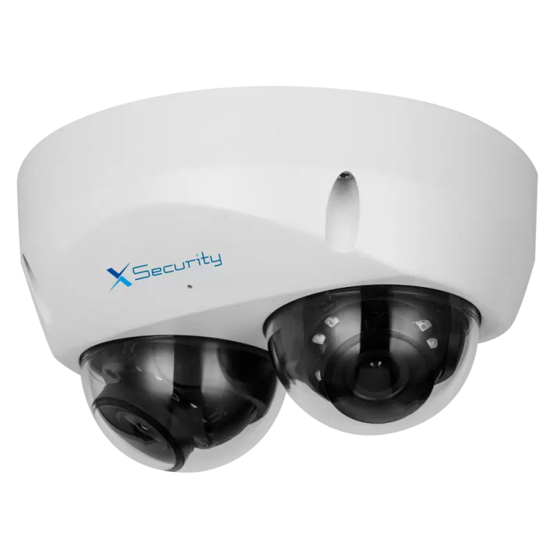 X-Security Cámara IP Domo dual - 2x 4 Megapíxel (2560x1440) - Lente fija 2.8mm - WDR 120dB | Dual Light(IR 60m y Luz... - Alarm