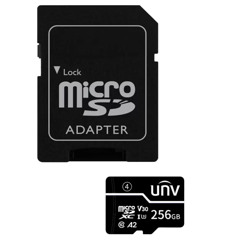 Tarjeta de memoria con adaptador Uniview - microSD | Capacidad 256 GB - Clase 10 | Velocidad escritura 35 MB/s - Hast... - Alarm