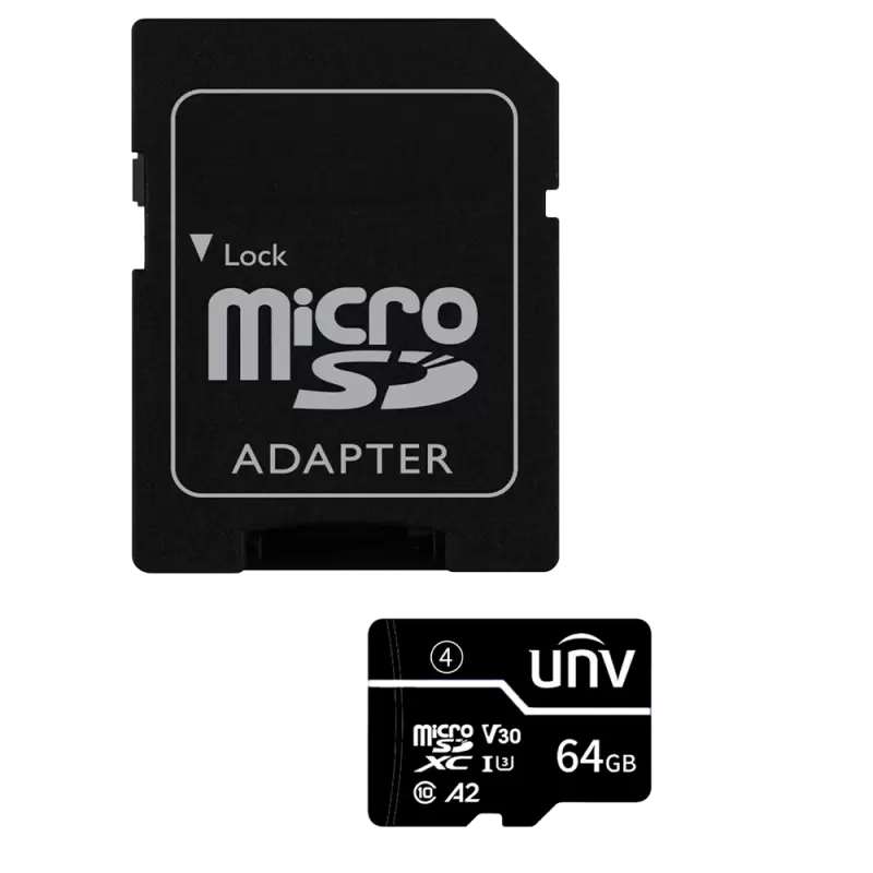 Tarjeta de memoria con adaptador Uniview - microSD | Capacidad 64 GB - Clase 10 | Velocidad escritura 35 MB/s - Hasta... - Alarm