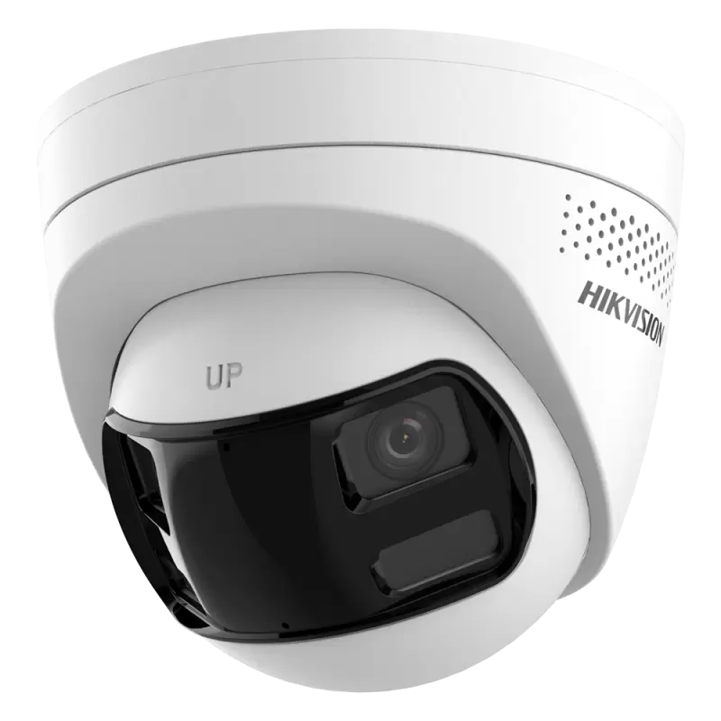 Cámara Turret IP Hikvision gama Value - Resolución 6 MP (3200x1800) - Lente dual 2.8 mm visión panorámica - Luz híbri... - Alarm