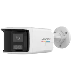 Cámara Bullet IP gama Value - Resolución 6 Mpx (3632x1632) - Lente dual 2.8 mm visión panorámica - Luz híbrida alcanc... - Alarm