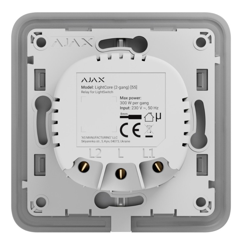 Ajax LightSwitch LightCore 2 gang Double Switch