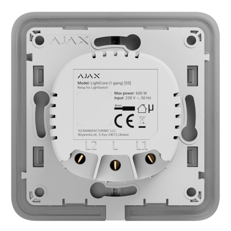 Ajax LightSwitch LightCore 1 Gang Einfacher Schalter