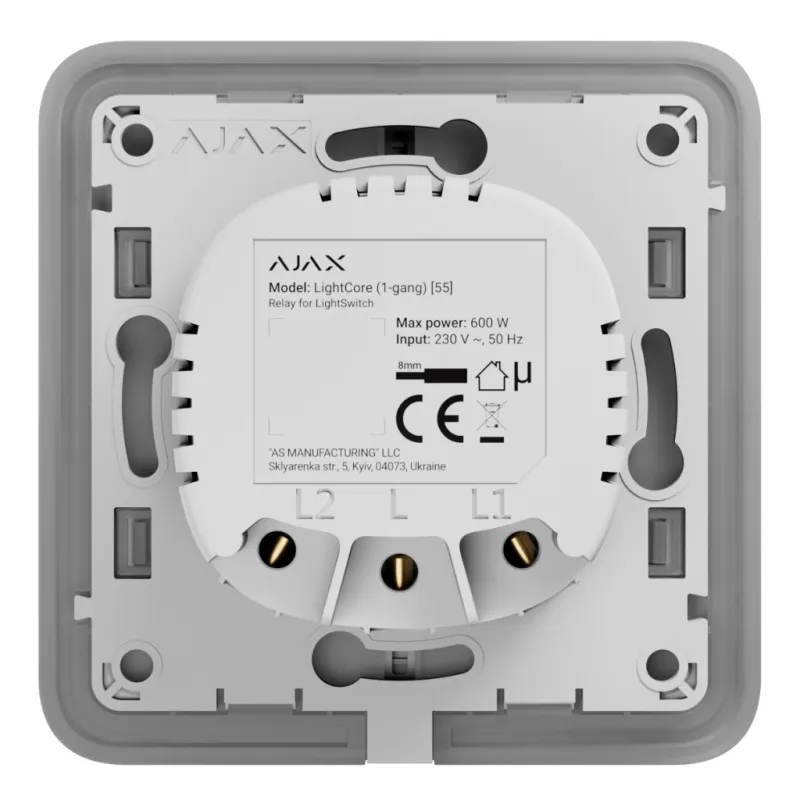 Ajax LightSwitch LightCore Interruttore semplice da 1 banda - AlarmSystems.Shop
