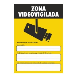 PVC poster for the video surveillance area GDPR A4