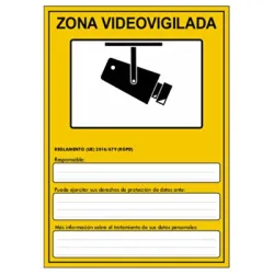 Poster in PVC Zona di videosorveglianza RGPD A5 - AlarmSystems.Shop