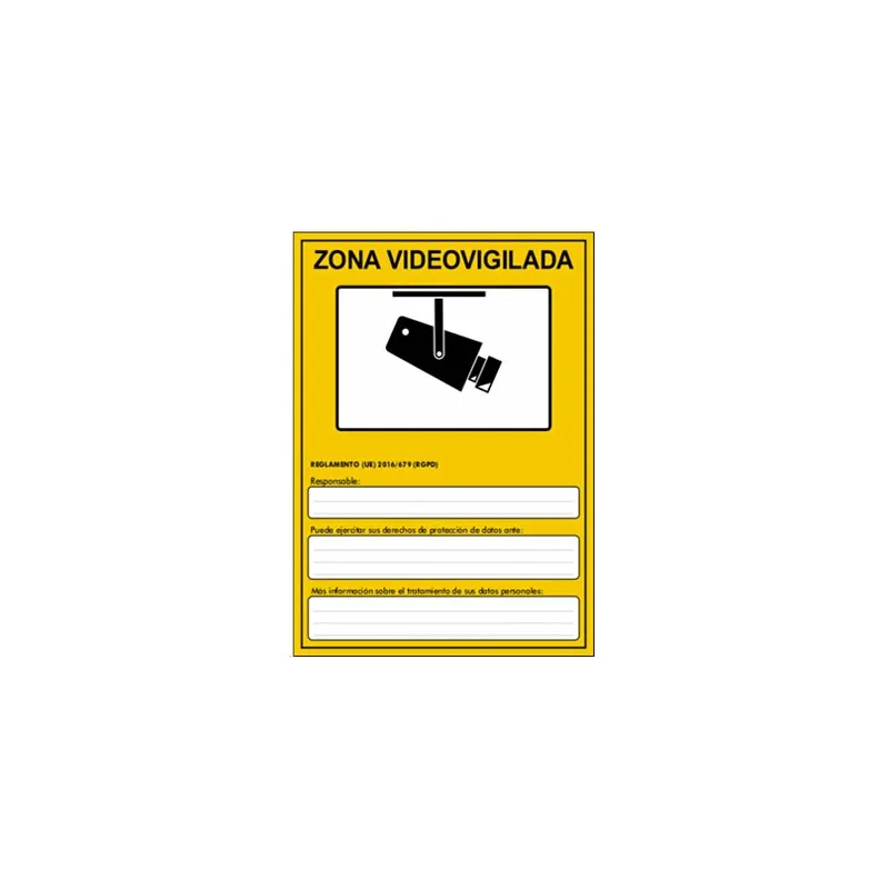 PVC video surveillance area sign GDPR A5 - AlarmSystems.Shop
