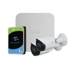 Kit de vidéosurveillance Ajax - Dahua by : 1 NVR 8ch Ajax + 2 caméras tubulaires Dahua 2MP 2.8mm + 1 HD 1Tb - AlarmSystems.Shop