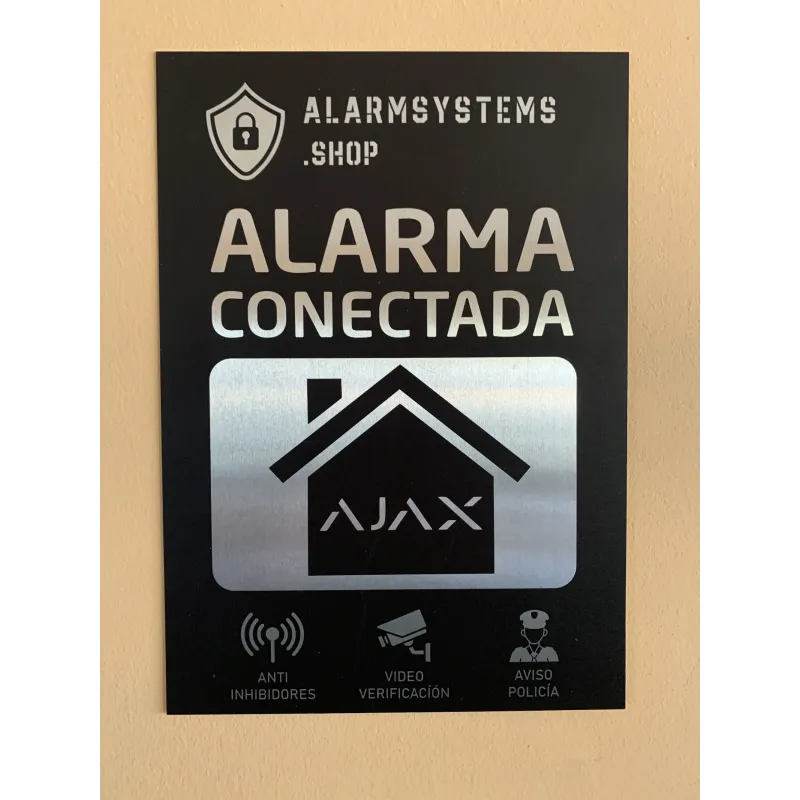 Cartel aluminio alarma conectada AlarmSystems A5 - AlarmSystems.Shop