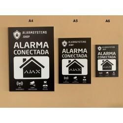 AlarmSystems A6 cartello adesivo di allarme collegato