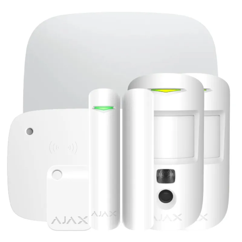 Kit Ajax Hub 2 2G + 2 MotionCam + DoorProtectPlus + KeyPadCombi + Tag - AlarmSystems.Shop